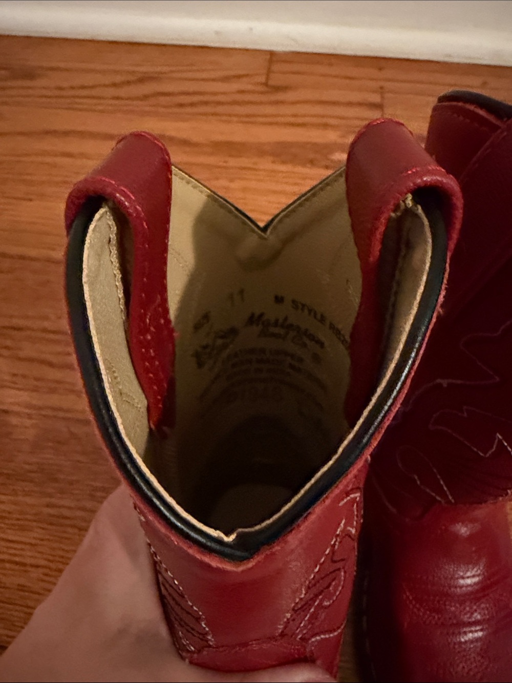 Red Western Cowboy Boots - Classic Stitch Detail Kids sz 11 - Picture 8 of 9